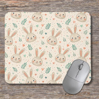 Vintage Tiny Bunny Faces with Roses Pattern