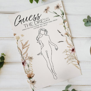 Vintage Tiny Floral Bridal Game Guess the Dress Flyer