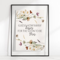 Vintage Tiny Floral Guess How Many Kisses Game