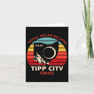 Vintage Tipp City Ohio Total Solar Eclipse 2024 Card