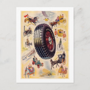 Vintage Tire Ad - Dunlp Tires Postcard