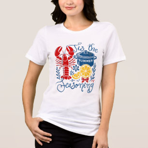 Vintage Tis The Season Summer Vibes Funny Crawfish Tri-Blend Shirt
