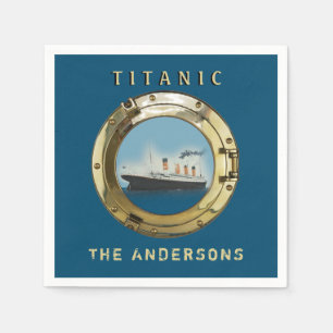 Vintage Titanic Personalised Dinner Party Napkin