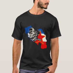Vintage Tito SFRY Yugoslavia Map Woodcut T-Shirt
