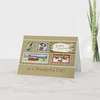 Vintage to a Wonderful Dad Birthday Greeting Card