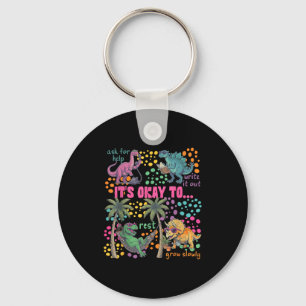 Vintage to mental health therapist funny dinosaur key ring