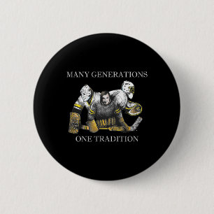 Vintage To Modern Hockey Goalie Heritage Evolution 6 Cm Round Badge