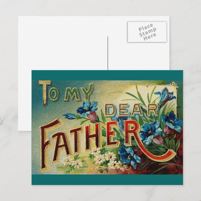 Vintage To My Dear Father Postcard (Front/Back)