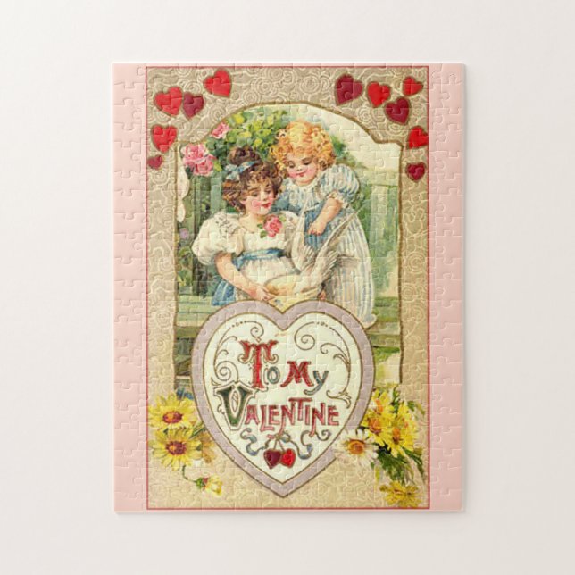 Vintage To My Valentine Jigsaw Puzzle (Vertical)