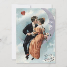 Vintage To My Valentine's Lovers on the Moon Holiday Card