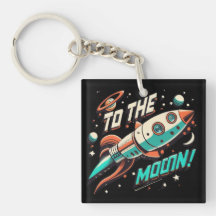 Vintage To The Moon Rocket ship