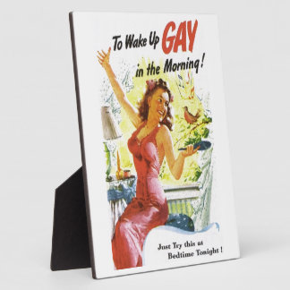Vintage "To Wake Up Gay" Plaque