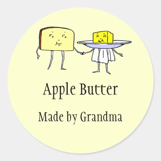 Vintage Toast and Butter Custom Canning Sticker (Front)