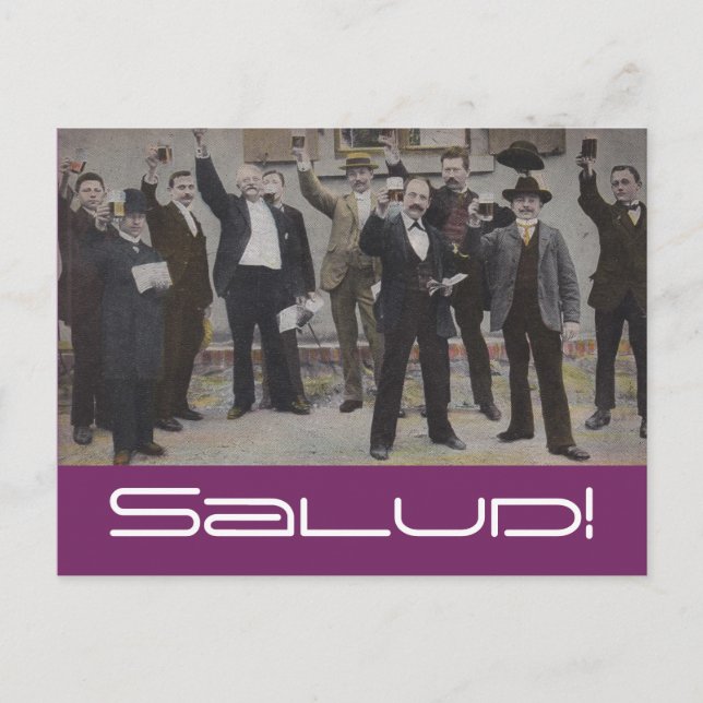 Vintage Toast Toasting Club Salud Health Postcards (Front)