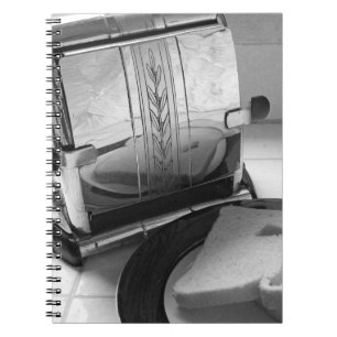 Vintage Toaster Black White Kitchen Art Notebook