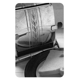 Vintage Toaster Black White Photo Fridge Magnet