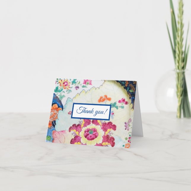 vintage Tobacco Leaf Folded Thank You Card (Front)