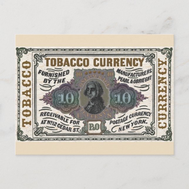 Vintage Tobacco Promotional item - colourized Postcard (Front)
