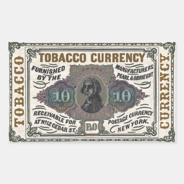 Vintage Tobacco Promotional item - colourized Rectangular Sticker (Front)