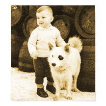 Vintage Toddler With His Mutt