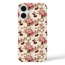 Vintage Toile Cherry Pattern Phone Case