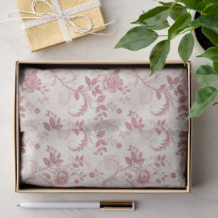 Vintage Toile De Jouy Dusty Rose Pattern  Tissue Paper