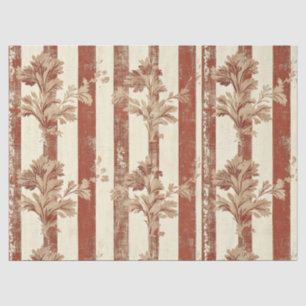 Vintage Toile de Jouy Floral Stripe - Terracotta 3 Tissue Paper