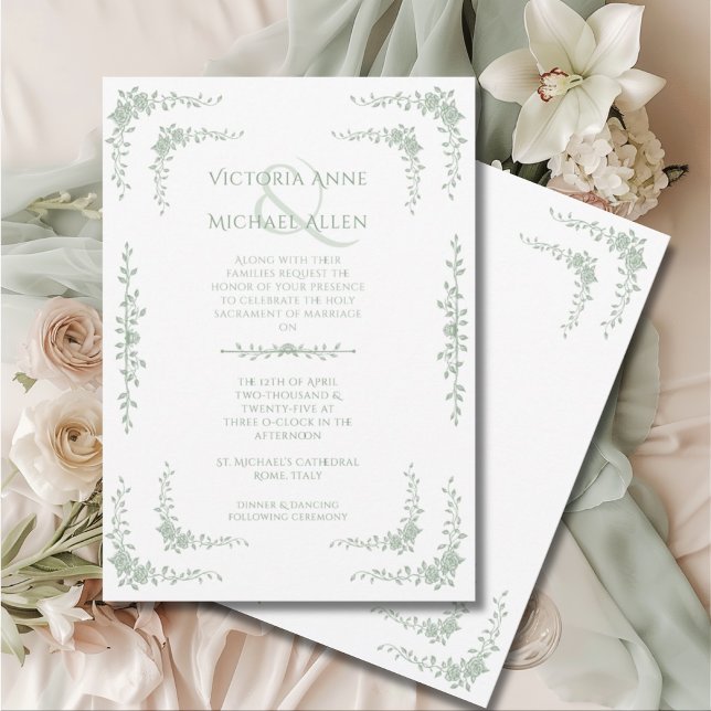 Vintage Toile French Elegant Wedding  Invitation (Creator Uploaded)