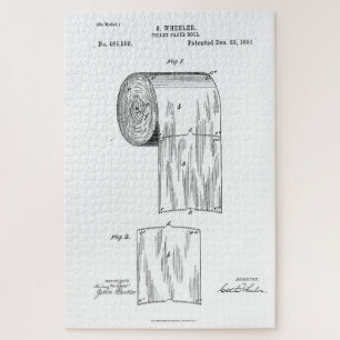 Vintage Toilet Paper Invention Patent (1891) Jigsaw Puzzle