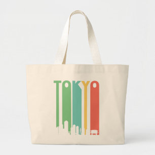 Vintage Tokyo Cityscape Large Tote Bag
