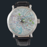 Vintage Tokyo Japan Metro Map Watch<br><div class="desc">Bring the unique charm and wonder of retro Tokyo,  Japan with you everywhere with this stylish,  vintage-inspired metro map wristwatch.</div>