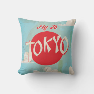 Vintage Tokyo, Japan Travel Posters Cushion