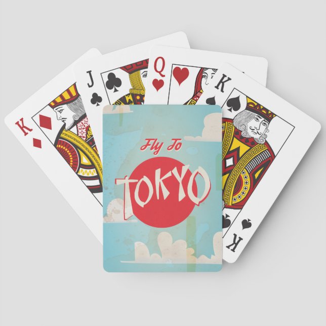 Vintage Tokyo, Japan Travel Posters Playing Cards (Back)