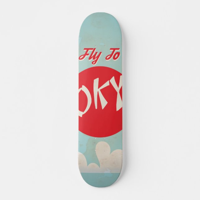 Vintage Tokyo, Japan Travel Posters Skateboard (Front)