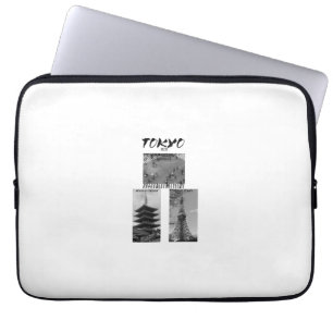 Vintage Tokyo Japanese Streetwear Black & White Laptop Sleeve