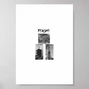 Vintage Tokyo Japanese Streetwear Black & White Poster