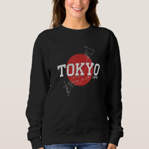 Vintage Tokyo Letters With Japan Map And Red Circl Sweatshirt