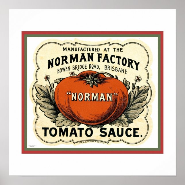 Vintage Tomato Factory Advertisement Poster (Front)