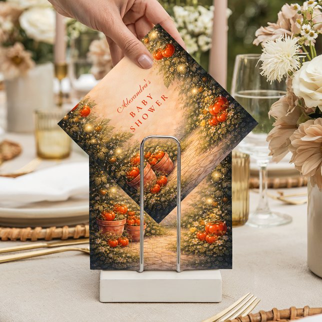 Vintage Tomato Garden Baby Shower Napkin (Creator Uploaded)
