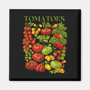 Vintage tomato graphic retro summer vegetable magnet