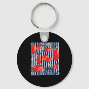 Vintage Tomato Italian Market Tomato Girl Summer Key Ring