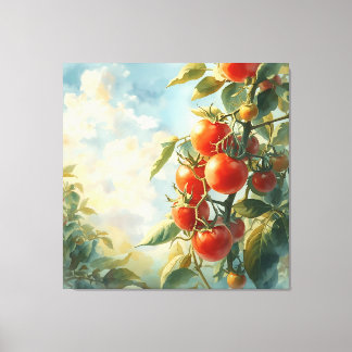 Vintage Tomatoes on a Vine Canvas Print