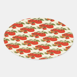 Vintage Tomatoes Oval Sticker
