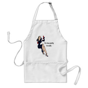 Vintage Too Pretty To Cook Blonde Retro Glamour Gi Standard Apron