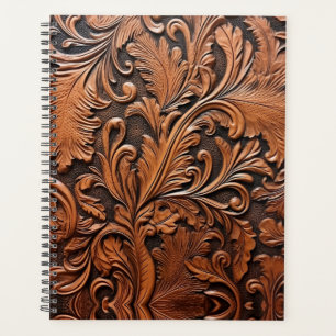 Vintage tooled leather  planner