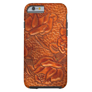 Vintage Tooled Western Leather Roses Tough iPhone 6 Case