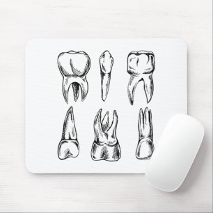 Vintage Tooth Anatomy Dental Mouse Pad, Dentist & Mat