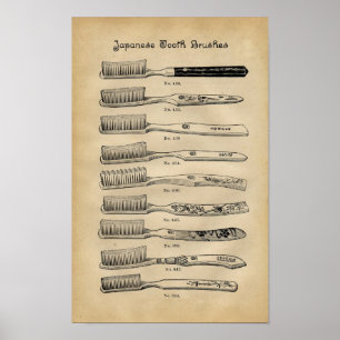 Vintage Toothbrushes Poster