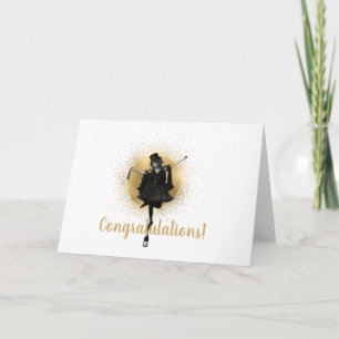 Vintage Top Hat Dancer Congratulations Greeting  Card
