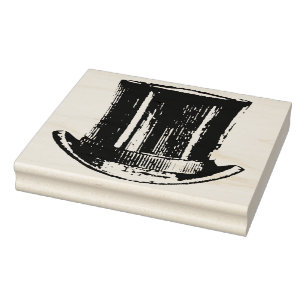 Vintage Top Hat Rubber Art Stamp